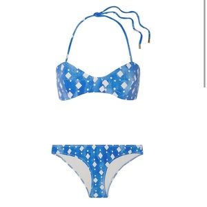 Caroline Constas Blue Printed Bikini XS